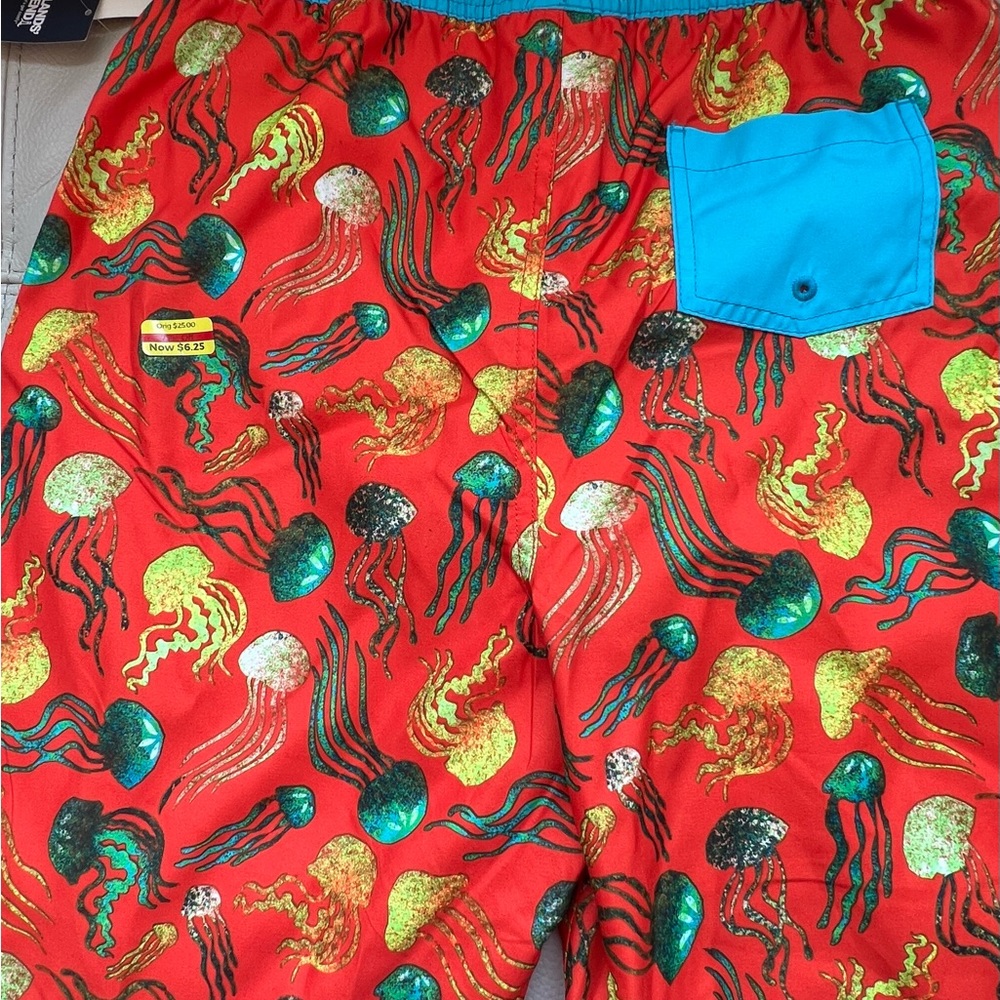 🆕 Lands’ End boys size 18-20 XXL jellyfish print swim trunks - Picture 8 of 12